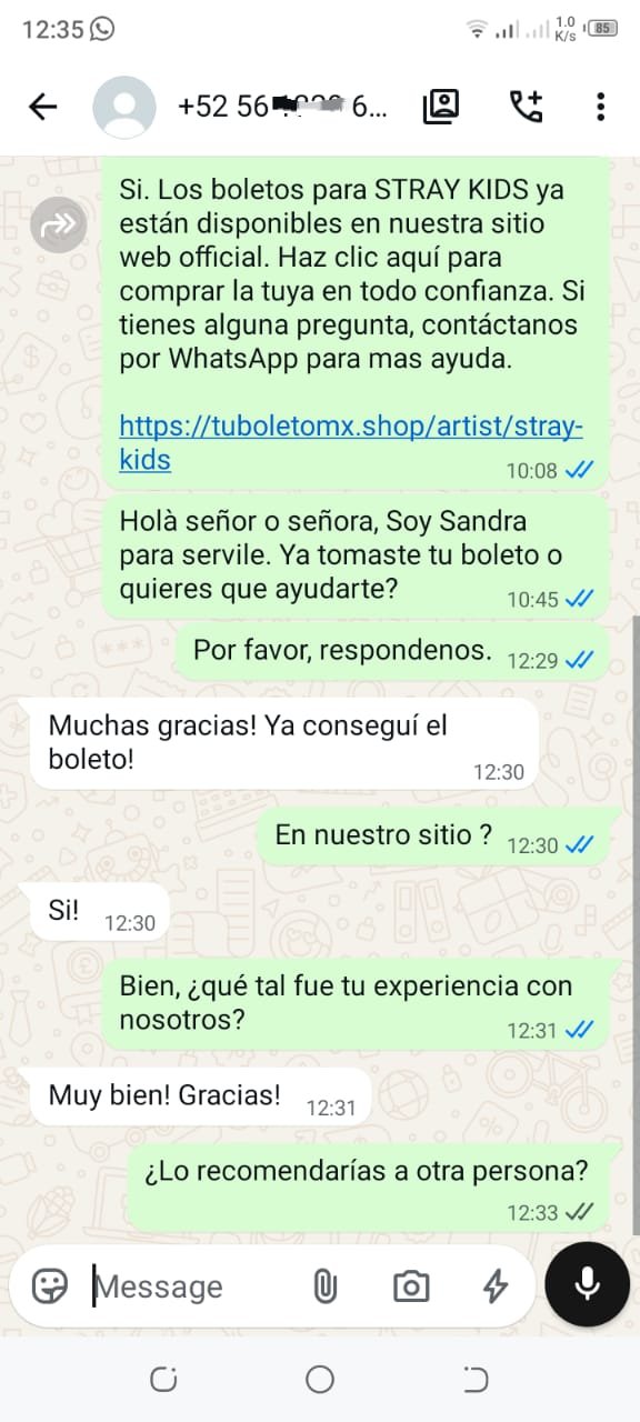 Confirmacion del boleto